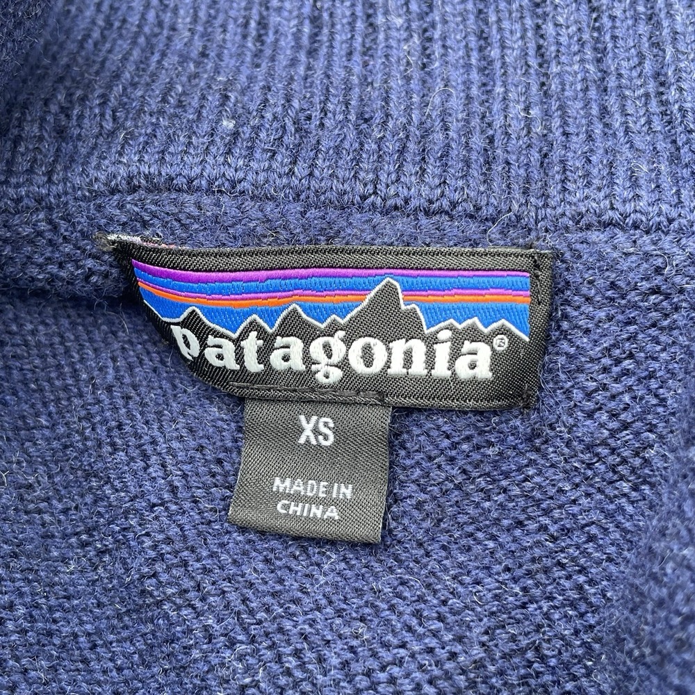Patagonia Sweaters Mens XS Navy Blue Merino Wool 1/4 Zip Knit Pullover Cozy - Picture 4 of 14